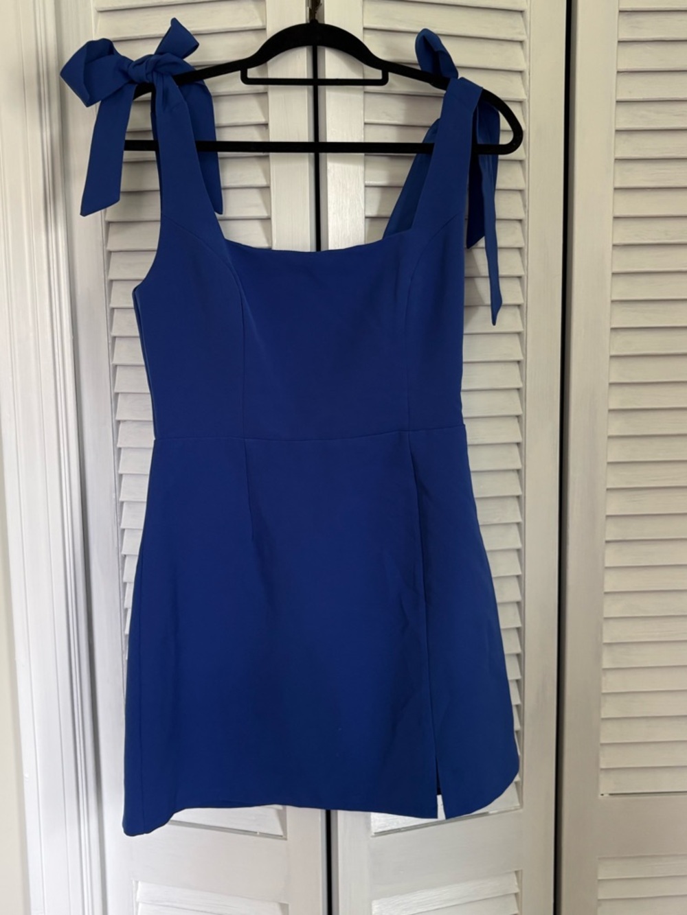 Lulus Blue Tie-Shoulder A-Line Mini Dress